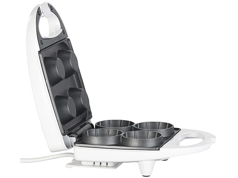 Rosenstein & Söhne Waffelbecher Eisen:Waffeleisen Für 4 Mini-Eiswaffelschälchen, Antihaft-beschichtet, 520 W 4 Rosenstein & Söhne Waffelbecher Eisen:Waffeleisen Für 4 Mini-Eiswaffelschälchen, Antihaft-beschichtet, 520 W – Bild 4