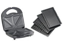 Alternative view of Rosenstein & Söhne Sandwichtoaster:3in1-Sandwichmaker, Waffeleisen & Tischgrill, Anti-Haft, 800 Watt