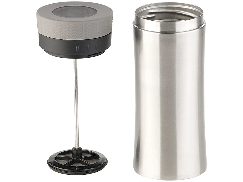 Rosenstein & Söhne French Press Becher:2in1-Edelstahl-Thermobecher Mit French-Press-System, 0,48 L, BPA-frei 5 Rosenstein & Söhne French Press Becher:2in1-Edelstahl-Thermobecher Mit French-Press-System, 0,48 L, BPA-frei – Bild 5