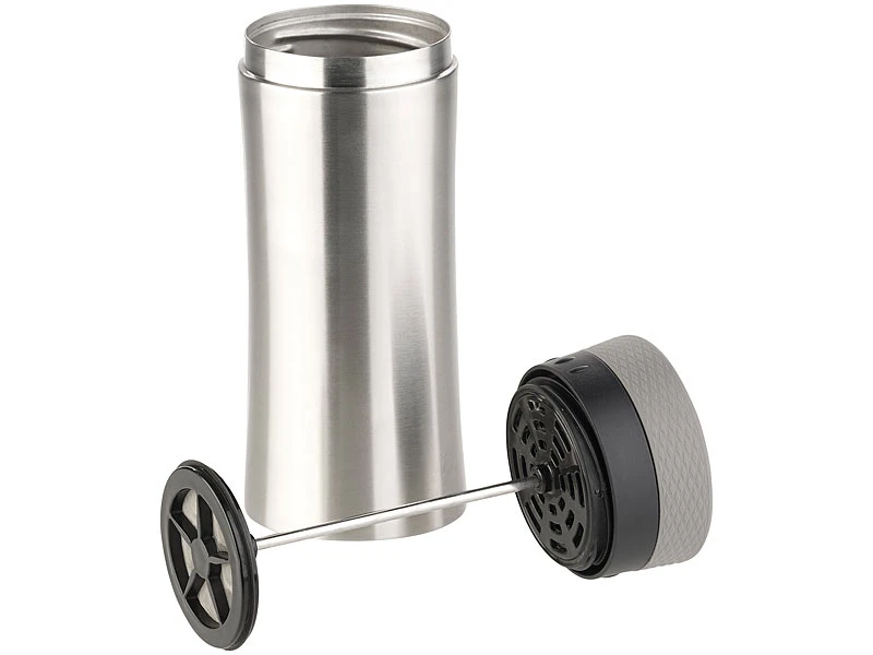 Rosenstein & Söhne French Press Becher:2in1-Edelstahl-Thermobecher Mit French-Press-System, 0,48 L, BPA-frei 8 Rosenstein & Söhne French Press Becher:2in1-Edelstahl-Thermobecher Mit French-Press-System, 0,48 L, BPA-frei – Bild 8