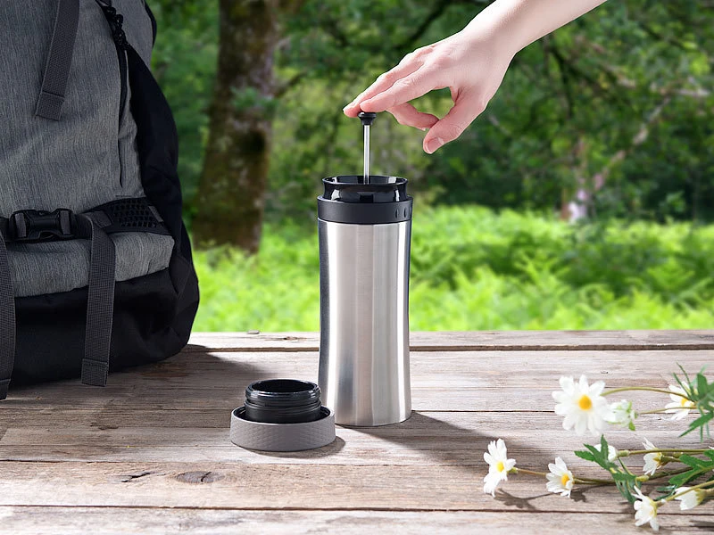 Rosenstein & Söhne French Press Becher:2in1-Edelstahl-Thermobecher Mit French-Press-System, 0,48 L, BPA-frei 11 Rosenstein & Söhne French Press Becher:2in1-Edelstahl-Thermobecher Mit French-Press-System, 0,48 L, BPA-frei – Bild 11