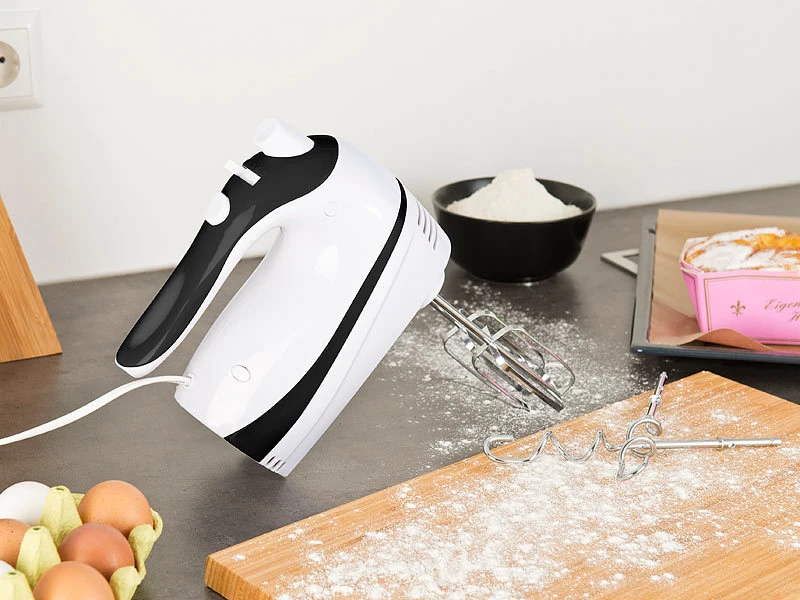 Rosenstein & Söhne Handmixer:Handrührer Mit 5 Geschwindigkeiten & Turbo, 4 Haken, Bis 500 Watt 4 Rosenstein & Söhne Handmixer:Handrührer Mit 5 Geschwindigkeiten & Turbo, 4 Haken, Bis 500 Watt – Bild 4