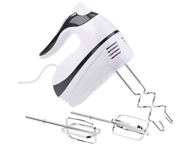 Rosenstein & Söhne Handmixer:Handrührer Mit 5 Geschwindigkeiten & Turbo, 4 Haken, Bis 500 Watt 6 Rosenstein & Söhne Handmixer:Handrührer Mit 5 Geschwindigkeiten & Turbo, 4 Haken, Bis 500 Watt – Bild 6