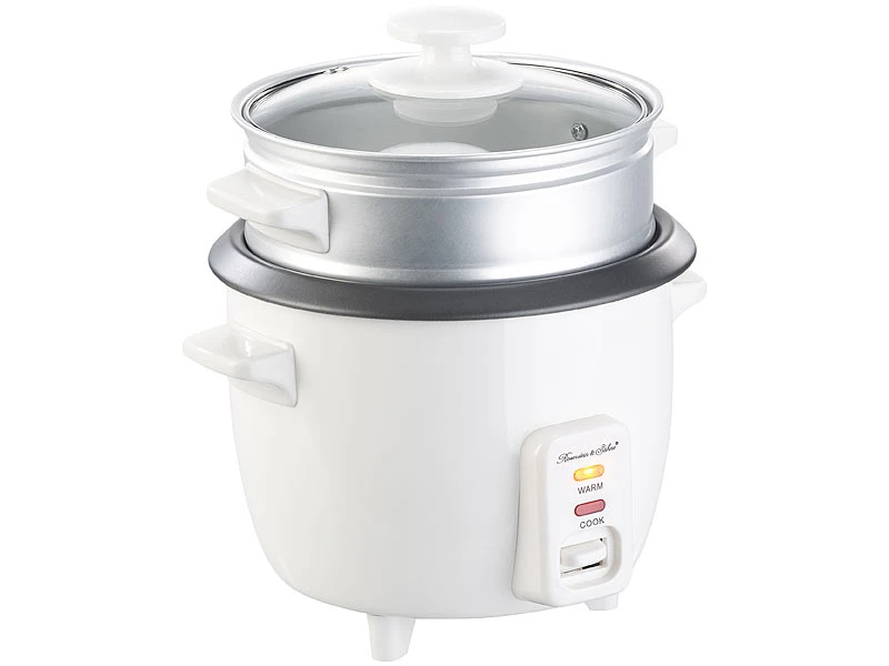Rosenstein & Söhne Rice Cooker:Mini-Reiskocher Mit Dampfgar-Einsatz & Warmhaltefunktion, 0,5 L, 350 W 5 Rosenstein & Söhne Rice Cooker:Mini-Reiskocher Mit Dampfgar-Einsatz & Warmhaltefunktion, 0,5 L, 350 W – Bild 5