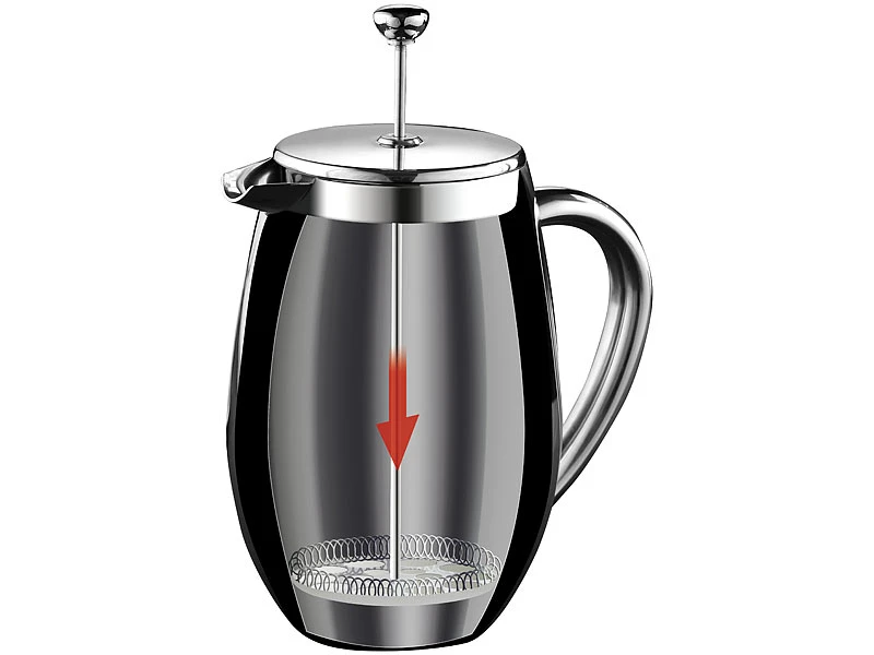Rosenstein & Söhne French Press Thermos:Thermo-Kaffeebereiter, French-Press, Edelstahl, Doppelwandig, 350 Ml 3 Rosenstein & Söhne French Press Thermos:Thermo-Kaffeebereiter, French-Press, Edelstahl, Doppelwandig, 350 Ml – Bild 3