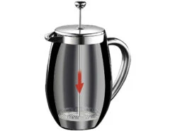 Rosenstein & Söhne Isolierkanne:Thermo-Kaffeebereiter, French-Press, Edelstahl, Doppelwandig, 1 Liter -Rosenstein & Söhne Shop nx9168 4