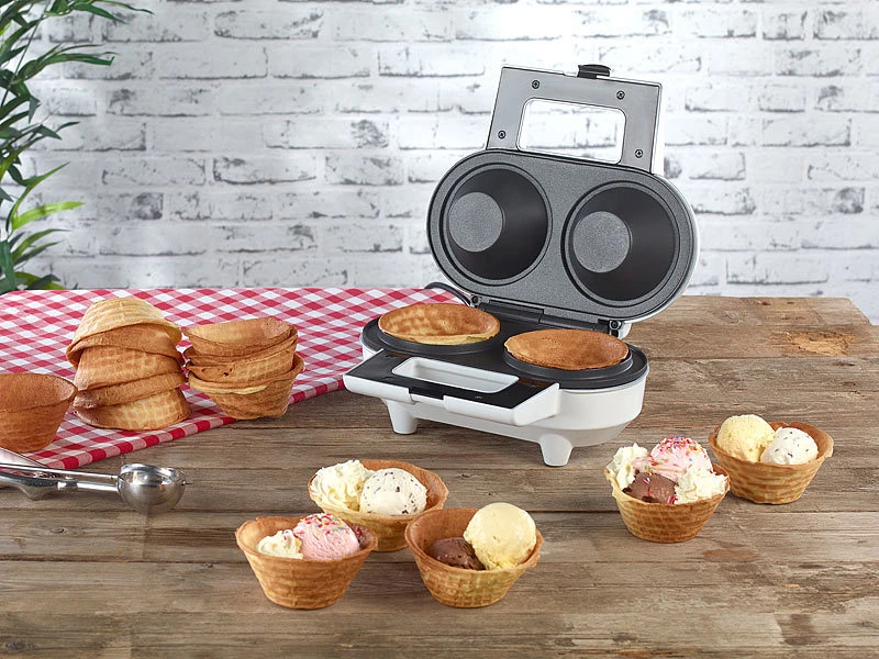 Rosenstein & Söhne Eiswaffeleisen:Waffeleisen Für 2 Eiswaffel-Schälchen, Antihaft-beschichtet, 550 Watt 6 Rosenstein & Söhne Eiswaffeleisen:Waffeleisen Für 2 Eiswaffel-Schälchen, Antihaft-beschichtet, 550 Watt – Bild 6