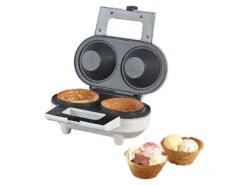 Alternative view of Rosenstein & Söhne Eiswaffeleisen:Waffeleisen Für 2 Eiswaffel-Schälchen, Antihaft-beschichtet, 550 Watt