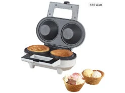 Alternative view of Rosenstein & Söhne Waffeleisen Eiswaffeln:Waffeleisen Für 2 Eiswaffel-Schälchen, Versandrückläufer