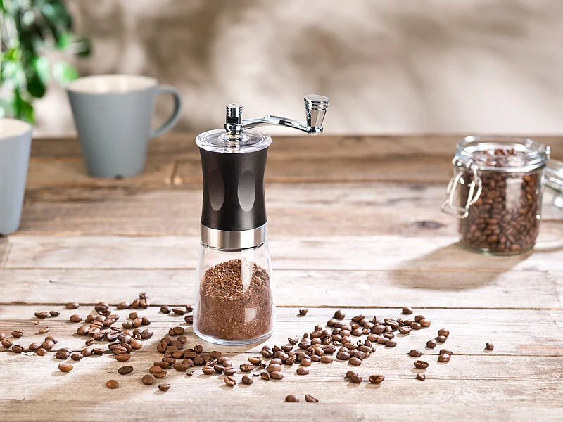 Rosenstein & Söhne Handkaffeemühle:Hand-Kaffeemühle Mit Keramik-Mahlwerk, Stufenlos Einstellbar, 19 Cm 6 Rosenstein & Söhne Handkaffeemühle:Hand-Kaffeemühle Mit Keramik-Mahlwerk, Stufenlos Einstellbar, 19 Cm – Bild 6