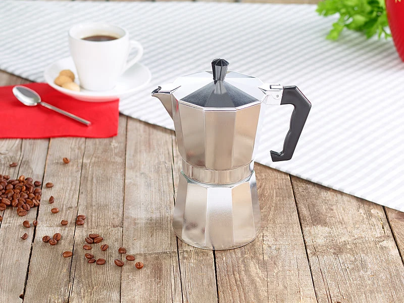 Cucina Di Modena Espresso-Kanne:Espresso-Kocher Für 6 Tassen, Für Gas, Elektro-Herd Versandrückläufer 6 Cucina Di Modena Espresso-Kanne:Espresso-Kocher Für 6 Tassen, Für Gas, Elektro-Herd Versandrückläufer – Bild 6