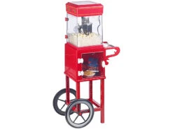 Rosenstein & Söhne Profi Popcornmaschine:Profi-Popcorn-Maschine "Cinema" Mit Rollwagen Im Retro-Design