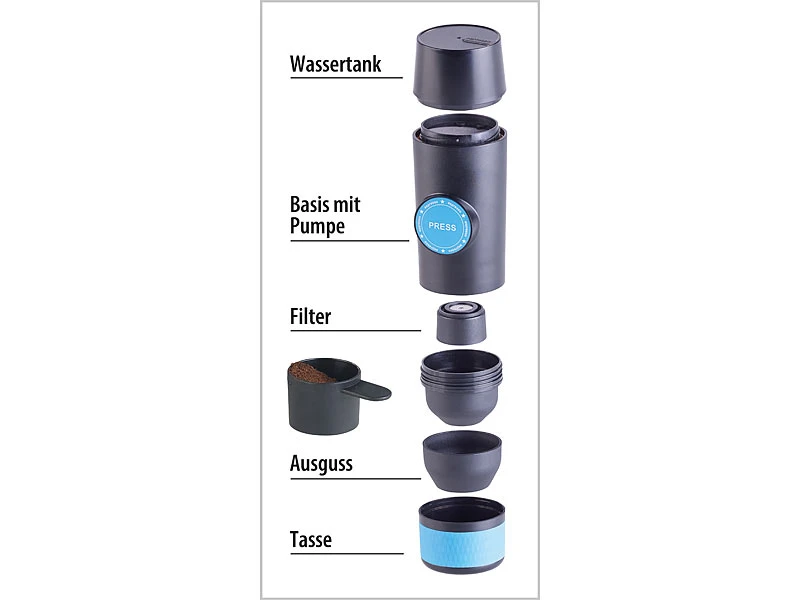 Cucina Di Modena USB Kaffeemaschine:USB-Mini-Espresso-Maker, Elektrische Pumpe 15 Bar USB, 90 Ml 2 Cucina Di Modena USB Kaffeemaschine:USB-Mini-Espresso-Maker, Elektrische Pumpe 15 Bar USB, 90 Ml – Bild 2