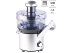 Rosenstein & Söhne Juicer:Elektrischer Zentrifugal-Entsafter, 2 Stufen Bis 16.580 Upm, 350 Watt