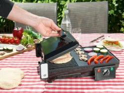 Rosenstein & Söhne Tischgrill Toaster:Elektrischer 2in1-Tischgrill Mit Kontaktgrill, Grillplatte, 2.000 Watt -Rosenstein & Söhne Shop nx9700 11 1
