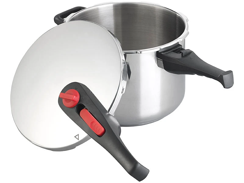 Rosenstein & Söhne Druckkochtopf:Edelstahl-Schnellkochtopf Mit Dampfgar-Einsatz, Bis 90 KPa, 6 L 5 Rosenstein & Söhne Druckkochtopf:Edelstahl-Schnellkochtopf Mit Dampfgar-Einsatz, Bis 90 KPa, 6 L – Bild 5