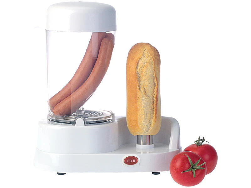 Rosenstein & Söhne Hot Dog Maker:Hotdog-Maker Mit Beheizbarer Stange Aus Rostfreiem Edelstahl, 350 Watt 1 Rosenstein & Söhne Hot Dog Maker:Hotdog-Maker Mit Beheizbarer Stange Aus Rostfreiem Edelstahl, 350 Watt
