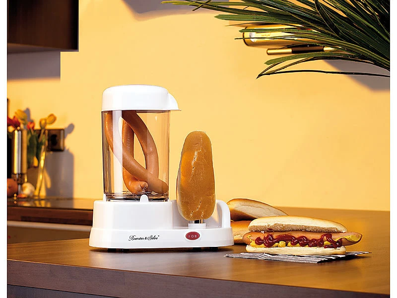 Rosenstein & Söhne Hot Dog Maker:Hotdog-Maker Mit Beheizbarer Stange Aus Rostfreiem Edelstahl, 350 Watt 3 Rosenstein & Söhne Hot Dog Maker:Hotdog-Maker Mit Beheizbarer Stange Aus Rostfreiem Edelstahl, 350 Watt – Bild 3