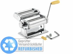 Rosenstein & Söhne Pasta Maschine:Nudel-Maschine NM-100, Schmale & Breite Bandnudeln, Versandrückläufer
