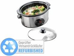 Rosenstein & Söhne Mini-Schongarer:Schongarer Mit Keramik-Einsatz 4,5 L, 2 TemperaturenVersandrückläufer