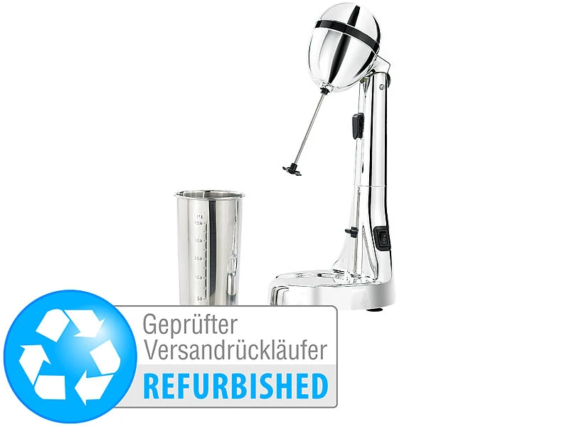 Rosenstein & Söhne Barmixer:Elektr. Drink-Mixer & Edelstahlbecher (Versandrückläufer) 1 Rosenstein & Söhne Barmixer:Elektr. Drink-Mixer & Edelstahlbecher (Versandrückläufer)