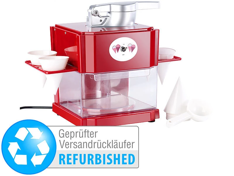 Rosenstein & Söhne Schnee Eismaschine:Shaved-Ice-Maker Mit 4 Eisbechern Und Servierhalter(Versandrückläufer) 1 Rosenstein & Söhne Schnee Eismaschine:Shaved-Ice-Maker Mit 4 Eisbechern Und Servierhalter(Versandrückläufer)