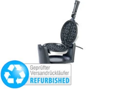 Rosenstein & Söhne Rotierendes Waffeleisen:Drehbares Waffeleisen Aus Edelstahl (Versandrückläufer)