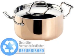 TS Kupfer Töpfe:Kupfer-Kochtopf Mit Deckel, 20 Cm Versandrückläufer
