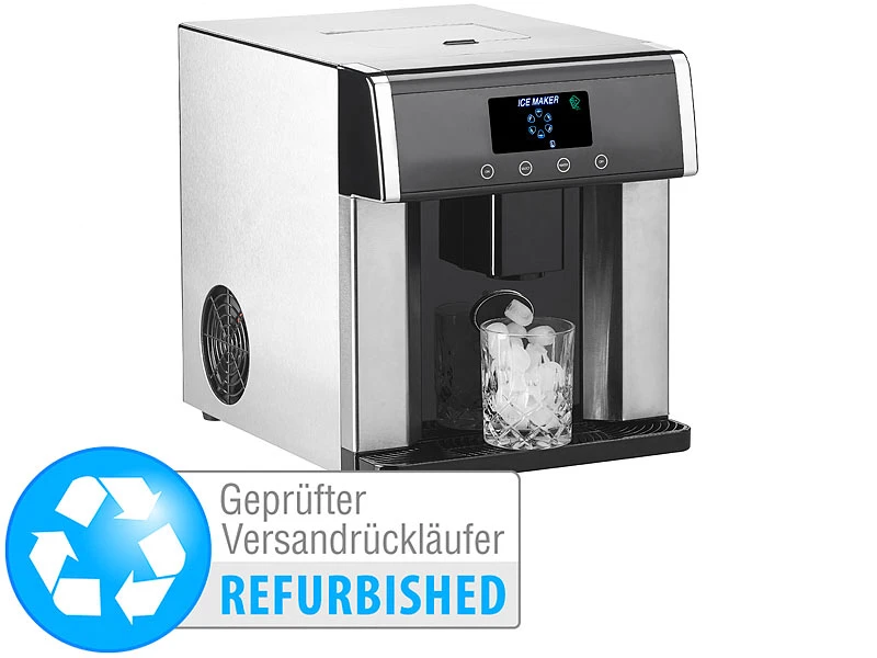 Rosenstein & Söhne Eiswürfel Bereiter:Eiswürfelmaschine & Wasserspender V2 Mit XL-Display, Versandrückläufer 1 Rosenstein & Söhne Eiswürfel Bereiter:Eiswürfelmaschine & Wasserspender V2 Mit XL-Display, Versandrückläufer