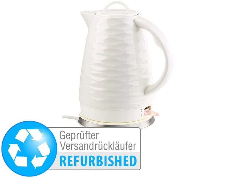 Rosenstein & Söhne Kocher Aus Porzellan:Porzellan-Wasserkocher WSK-270.rtr, 1,7 Liter (Versandrückläufer) 1 Rosenstein & Söhne Kocher Aus Porzellan:Porzellan-Wasserkocher WSK-270.rtr, 1,7 Liter (Versandrückläufer)