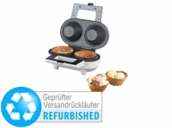 Rosenstein & Söhne Waffeleisen Eiswaffeln:Waffeleisen Für 2 Eiswaffel-Schälchen, Versandrückläufer