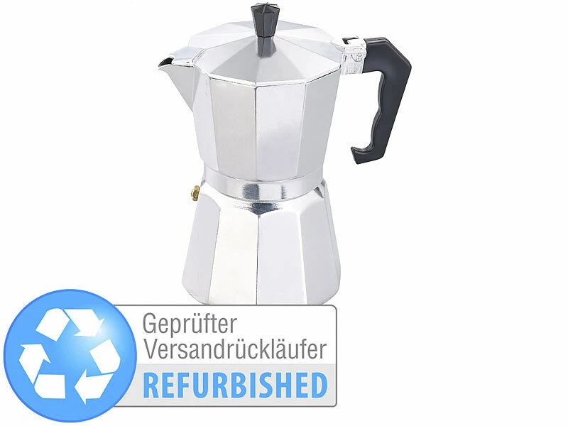 Cucina Di Modena Espresso-Kanne:Espresso-Kocher Für 6 Tassen, Für Gas, Elektro-Herd Versandrückläufer 1 Cucina Di Modena Espresso-Kanne:Espresso-Kocher Für 6 Tassen, Für Gas, Elektro-Herd Versandrückläufer
