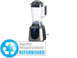 Rosenstein & Söhne Hochleistungs-Mixer:Profi-Standmixer Mit LED-Touch-Display, 2 Liter (Versandrückläufer)