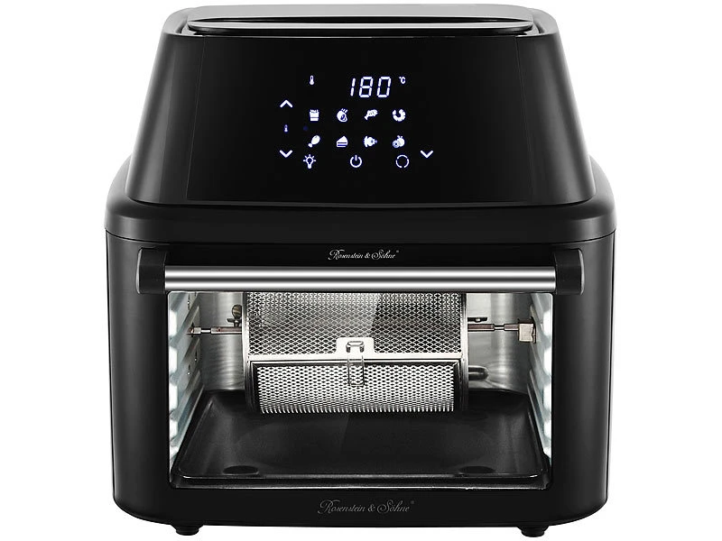 Rosenstein & Söhne Minibackofen:Digitale XXXL-Heißluft-Fritteuse & Umluft-Backofen, 8 Programme, 16 L 2 Rosenstein & Söhne Minibackofen:Digitale XXXL-Heißluft-Fritteuse & Umluft-Backofen, 8 Programme, 16 L – Bild 2