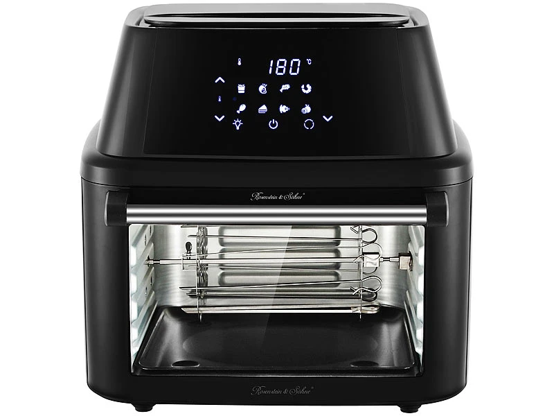 Rosenstein & Söhne Minibackofen:Digitale XXXL-Heißluft-Fritteuse & Umluft-Backofen, 8 Programme, 16 L 6 Rosenstein & Söhne Minibackofen:Digitale XXXL-Heißluft-Fritteuse & Umluft-Backofen, 8 Programme, 16 L – Bild 6