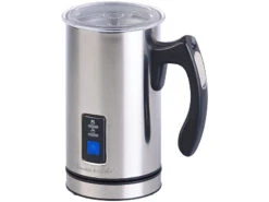 Rosenstein & Söhne Milchschäumer:Elektrischer Edelstahl-Milchaufschäumer, 115/240 Ml, Antihaft, 500 W