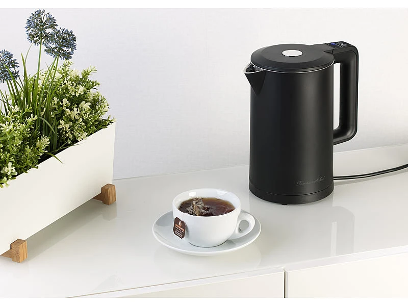 Rosenstein & Söhne Elektro Wasserkocher:Edelstahl-Wasserkocher, Temperaturwahl, Warmhaltefunktion, LED, 1,5 L 9 Rosenstein & Söhne Elektro Wasserkocher:Edelstahl-Wasserkocher, Temperaturwahl, Warmhaltefunktion, LED, 1,5 L – Bild 9