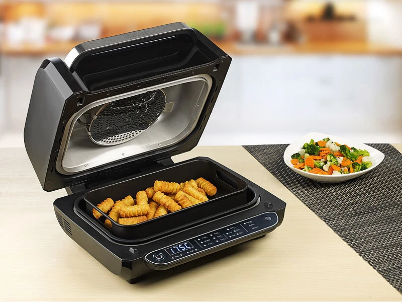 Rosenstein & Söhne Rauchfreier BBQ Grill:Digitale 3in1-Heißluft-Fritteuse Mit Tischgrill, 12 Programme, 6,5 L 4 Rosenstein & Söhne Rauchfreier BBQ Grill:Digitale 3in1-Heißluft-Fritteuse Mit Tischgrill, 12 Programme, 6,5 L – Bild 4
