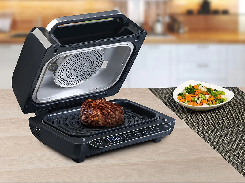 Rosenstein & Söhne Rauchfreier BBQ Grill:Digitale 3in1-Heißluft-Fritteuse Mit Tischgrill, 12 Programme, 6,5 L 5 Rosenstein & Söhne Rauchfreier BBQ Grill:Digitale 3in1-Heißluft-Fritteuse Mit Tischgrill, 12 Programme, 6,5 L – Bild 5