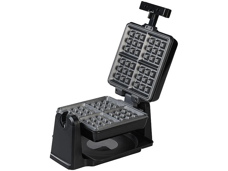 Rosenstein & Söhne Brüsseler Waffeleisen:180° Drehbares Waffeleisen Für Belgische Waffeln, Edelstahl, 1.000 W 2 Rosenstein & Söhne Brüsseler Waffeleisen:180° Drehbares Waffeleisen Für Belgische Waffeln, Edelstahl, 1.000 W – Bild 2