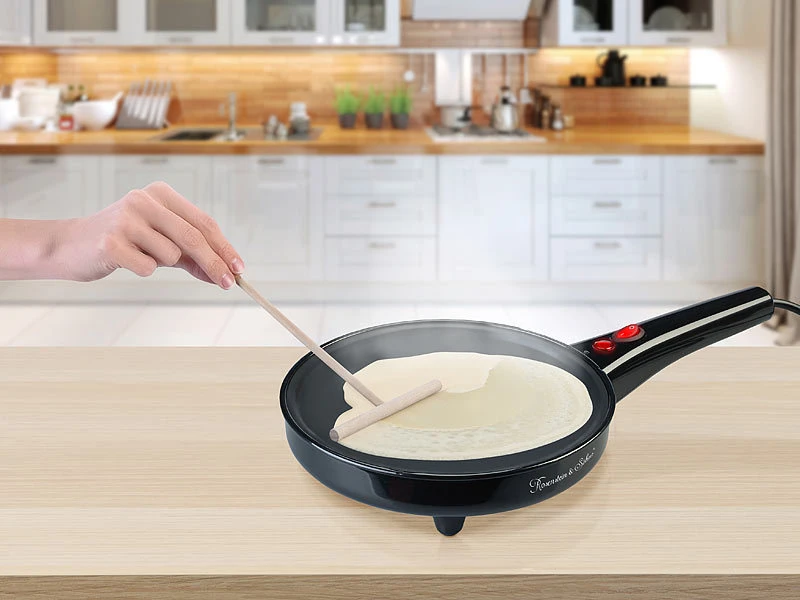 Rosenstein & Söhne 3in1-Crêpe-, Popcornmaker Und Elektrische Pfanne, 800 Watt, Ø 20 Cm 3 Rosenstein & Söhne 3in1-Crêpe-, Popcornmaker Und Elektrische Pfanne, 800 Watt, Ø 20 Cm – Bild 3