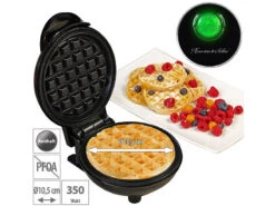 Rosenstein & Söhne Elektrische Waffeleisen:Mini-Waffeleisen Für Runde Belgische Waffeln Mit Ø 10,5 Cm, 350 Watt