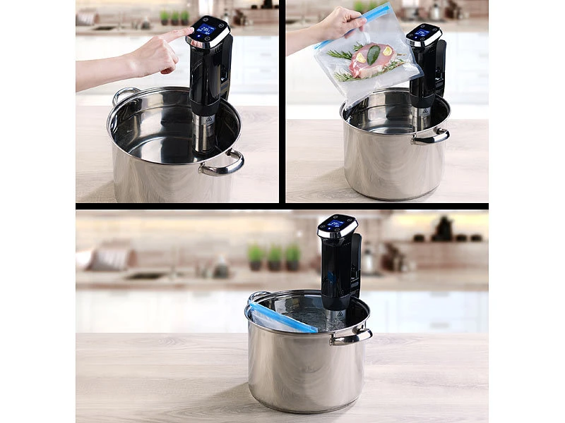 Rosenstein & Söhne Sous Vide Stick:Profi-Sous-Vide-Garer Mit LCD-Display, Timer, Bis 20 L, 1.300 W, IPX7 4 Rosenstein & Söhne Sous Vide Stick:Profi-Sous-Vide-Garer Mit LCD-Display, Timer, Bis 20 L, 1.300 W, IPX7 – Bild 4