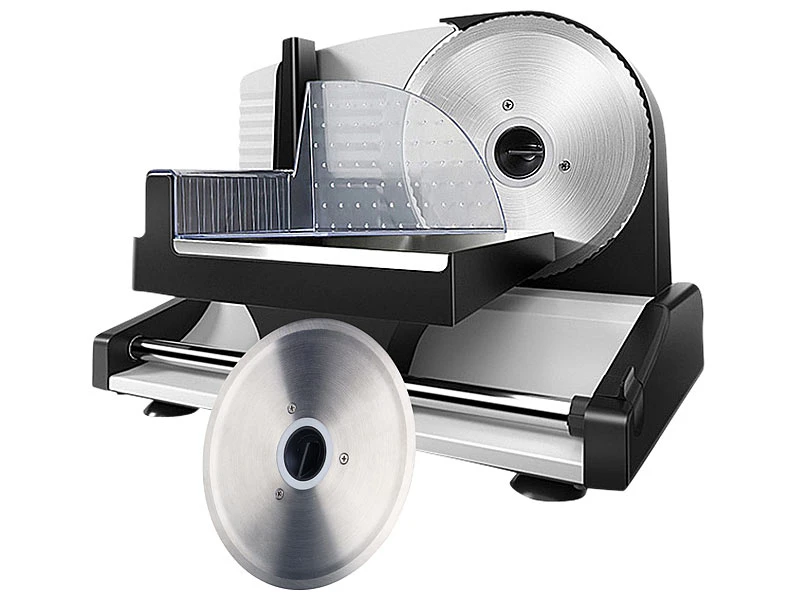 Rosenstein & Söhne Brotschneidemaschine:Elektrischer Allesschneider Mit 2 Edelstahl-Klingen, 1 - 15 Mm, 150 W 3 Rosenstein & Söhne Brotschneidemaschine:Elektrischer Allesschneider Mit 2 Edelstahl-Klingen, 1 - 15 Mm, 150 W – Bild 3
