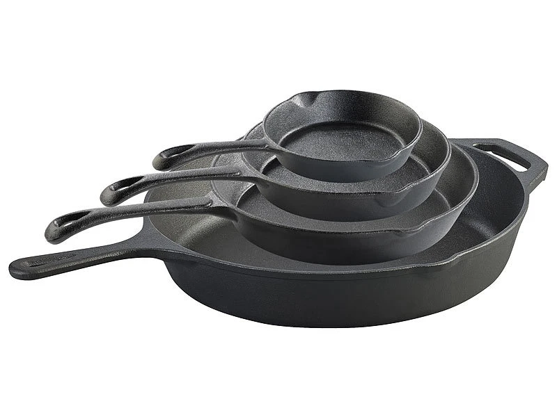 TS Bratpfanne Induktion:4er-Set Gusseisen-Pfannen Mit Je 1x Ø 12,5 / 16,5 / 21 Und 30 Cm 2 TS Bratpfanne Induktion:4er-Set Gusseisen-Pfannen Mit Je 1x Ø 12,5 / 16,5 / 21 Und 30 Cm – Bild 2