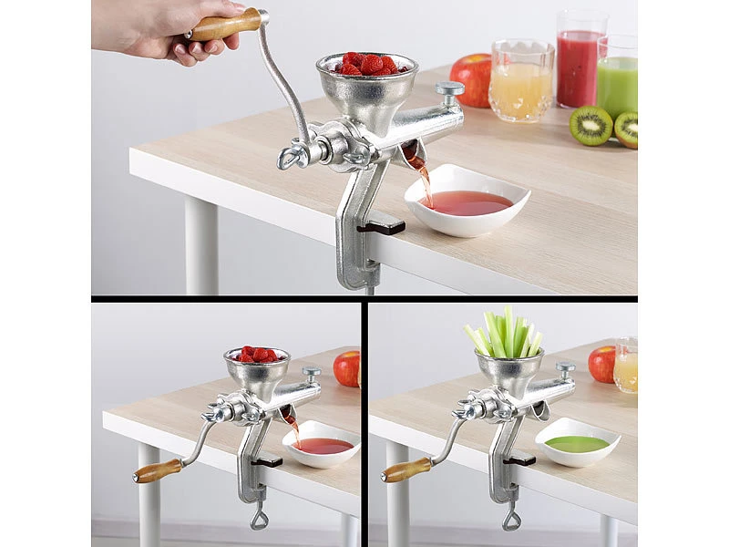Rosenstein & Söhne Obstpresse:Profi Saft- & Beerenpresse, Schraubzwinge Zur Tischmontage, Gusseisen 3 Rosenstein & Söhne Obstpresse:Profi Saft- & Beerenpresse, Schraubzwinge Zur Tischmontage, Gusseisen – Bild 3