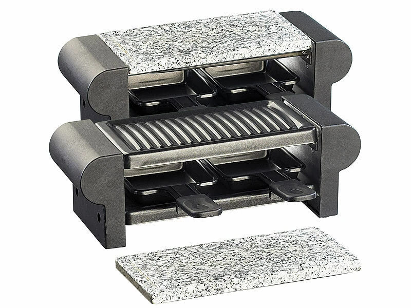 Rosenstein & Söhne Raclette-Tischgrill:Raclette Für 4 Personen, Mit Grillaufsatz Und Heißem Stein, 350 Watt 1 Rosenstein & Söhne Raclette-Tischgrill:Raclette Für 4 Personen, Mit Grillaufsatz Und Heißem Stein, 350 Watt